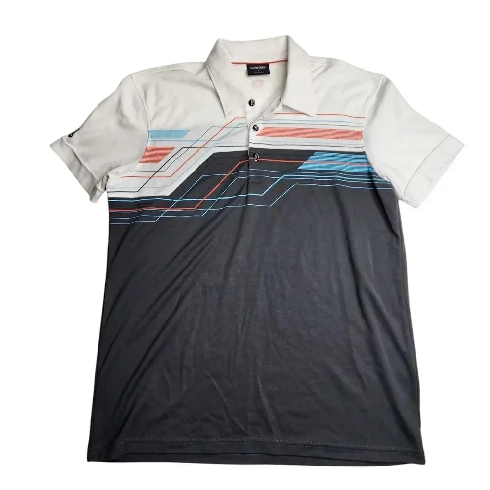 Galvin Green Men's Polo Golf Short Sleeve Shirt Gray Comfort Tech Size Large
